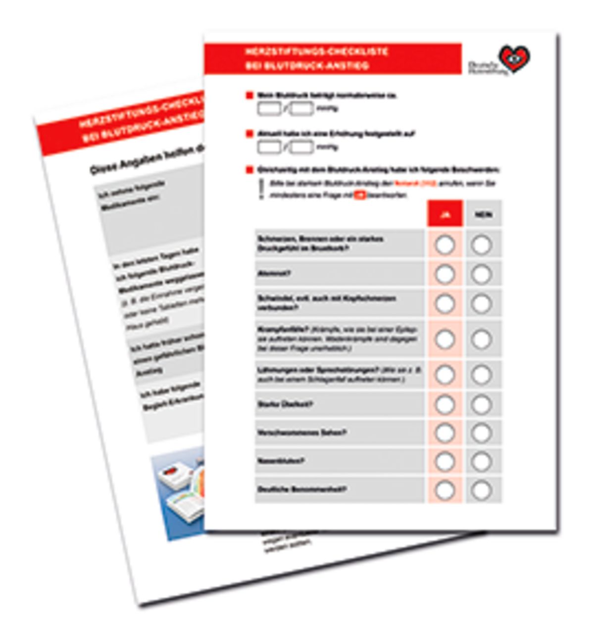 Blutdruck Anstieg Checkliste